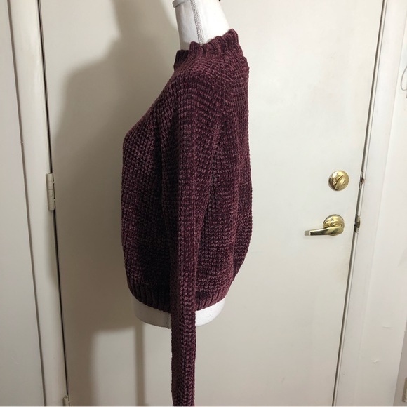 H & M DIVIDED WOMENS TURTLENECK WAFFLE KNIT EXTRA SOFT SWEATER SZ LG EGGPLANT - Picture 7 of 9